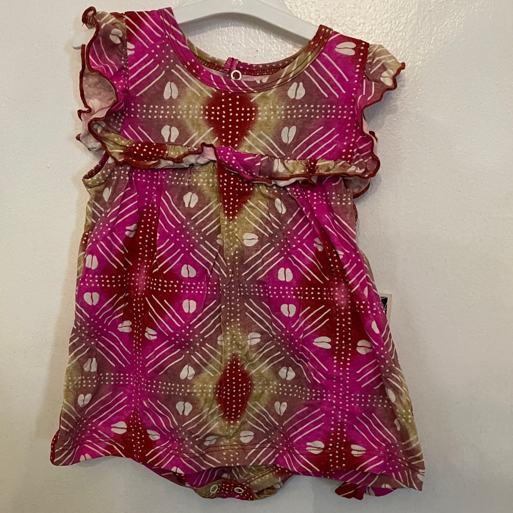Ade + Ayo Pink and Brown Baby Dress